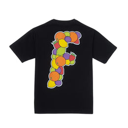 Black Big F Assorted Fruits T-shirt by Tex Moton