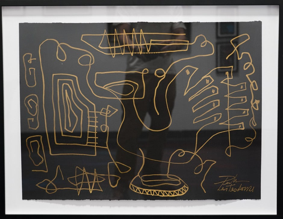 Duda Penteado, Tribal Lines - Gold on Black #2