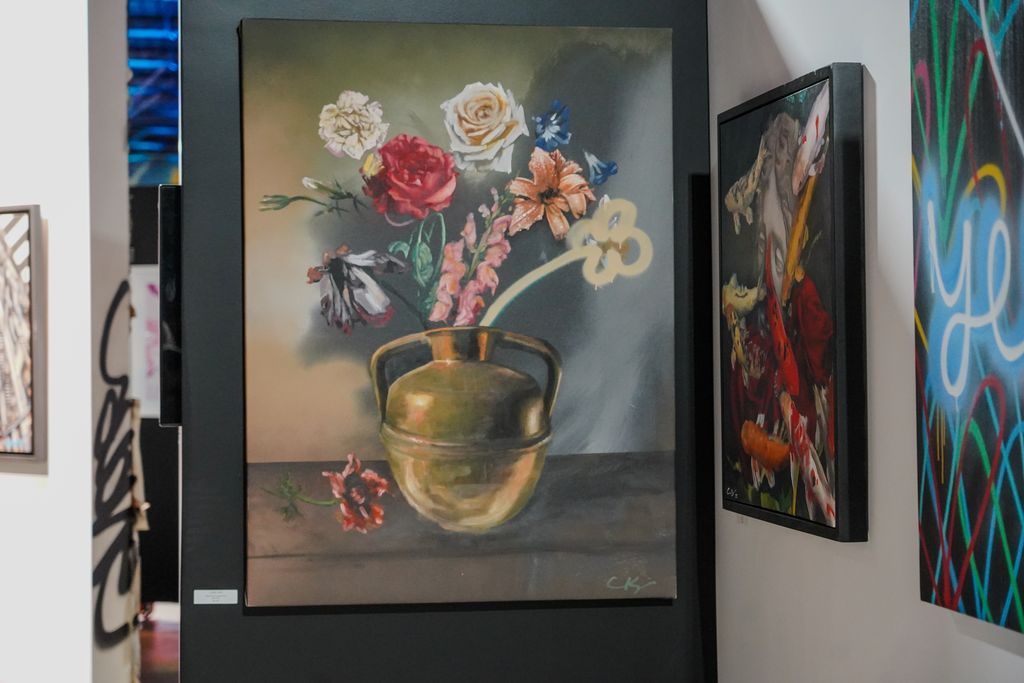 Contemporary artwork on view inside Gallery DeFi