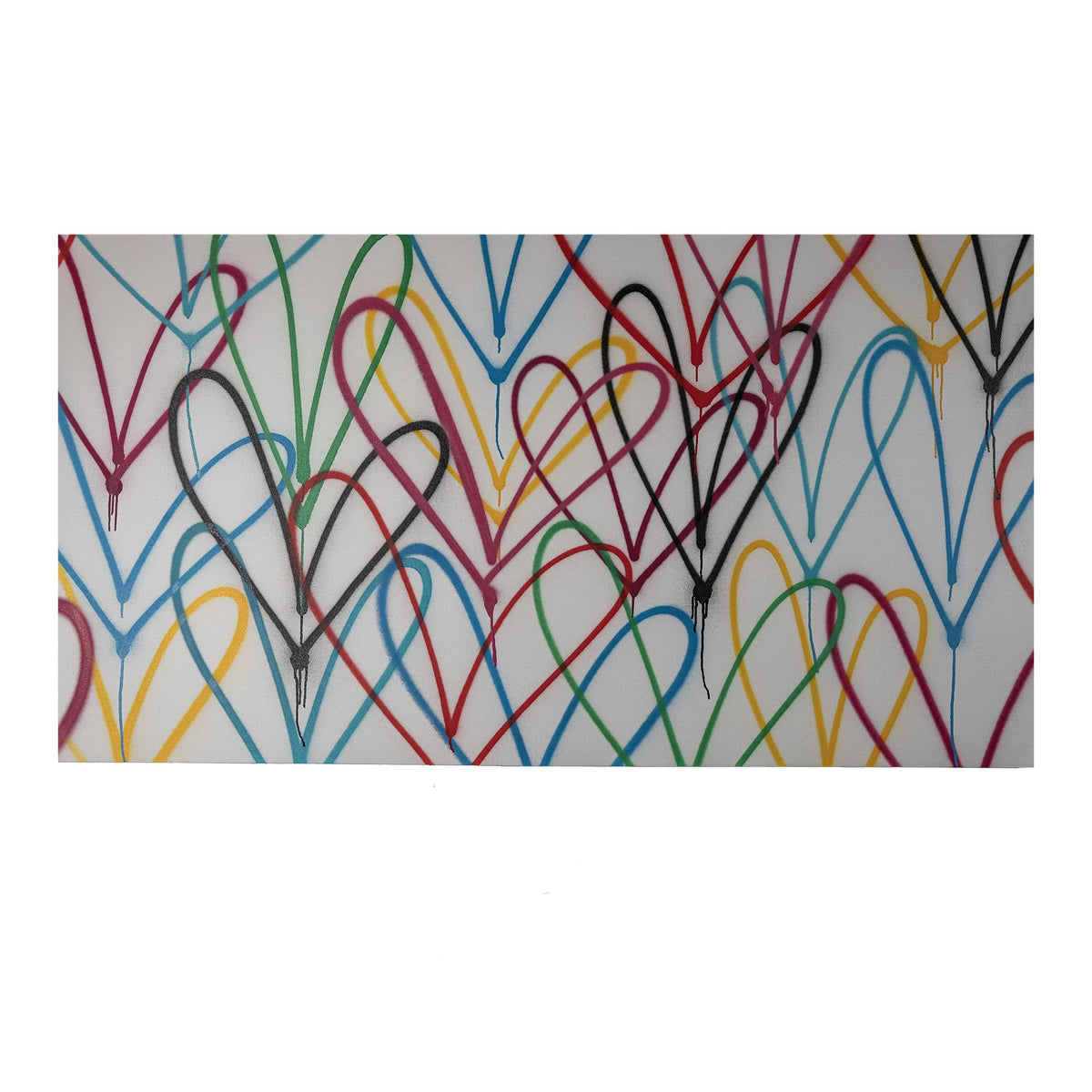 James Goldcrown, White Hearts Canvas Small