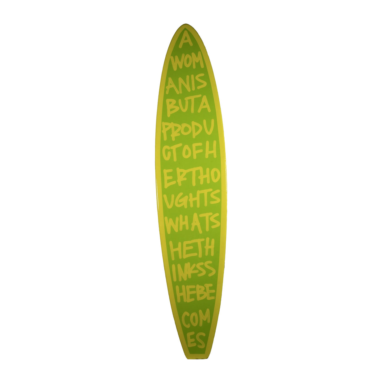 Leah Kirsch, Lime green/yellow Surfboard