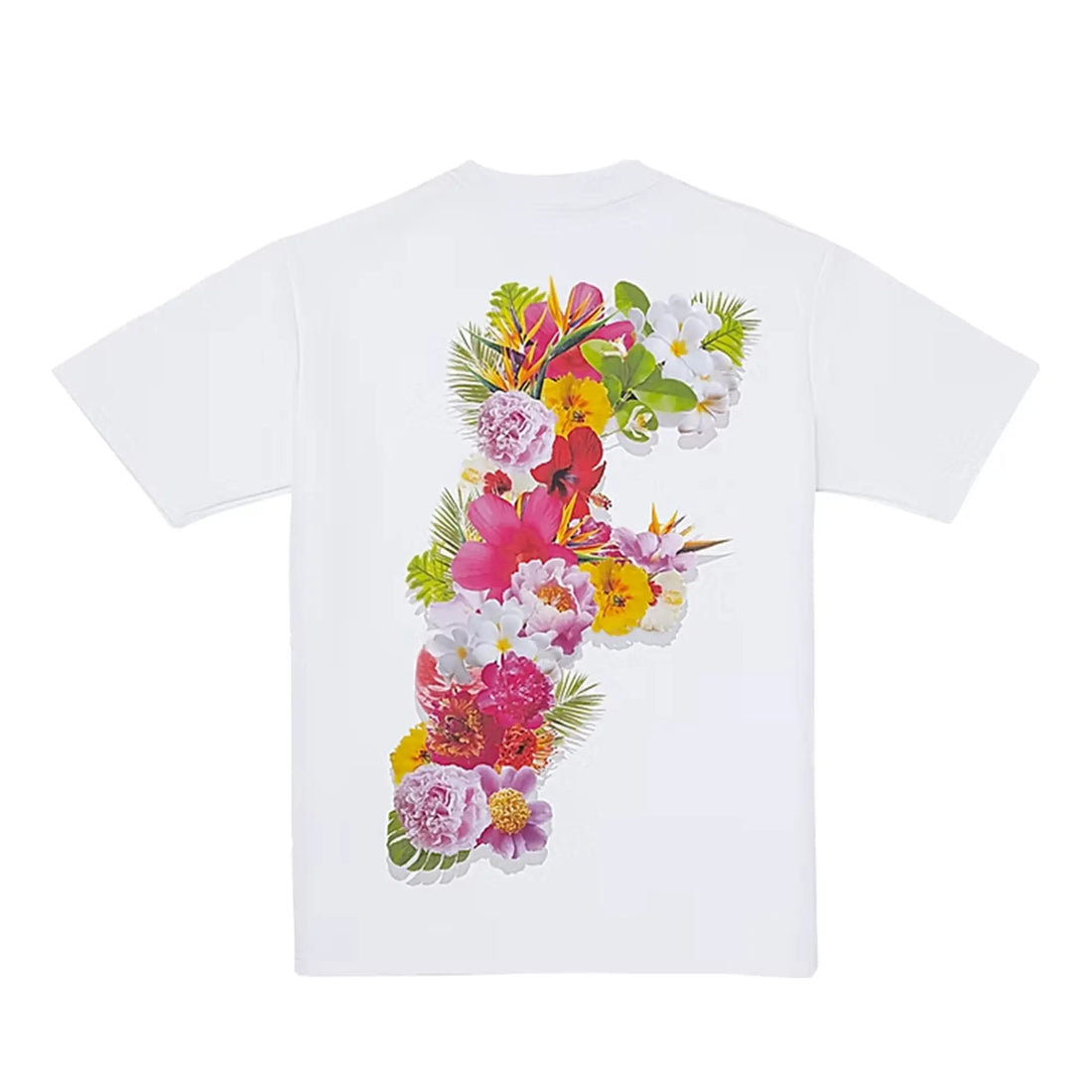 White Big F Floral Arrangement T-shirt by Tex Moton